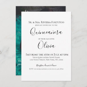 Modern Elegant Quinceanera 15th Birthday 1 Photo Invitation