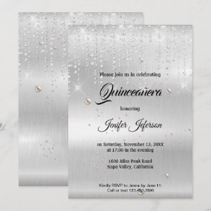 Modern elegant Quinceanera Invitation