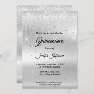 Modern elegant Quinceanera Invitation