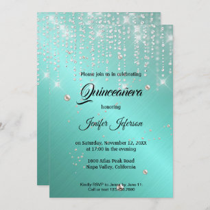 Modern elegant Quinceanera Invitation