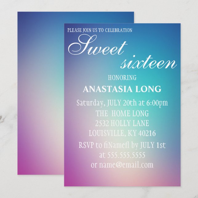 Modern, Elegant Rainbow Save The Date (Front/Back)