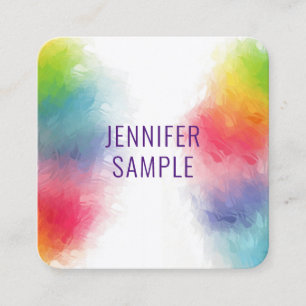 Modern Elegant Rainbow Template Professional Square Business Card