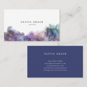 Modern elegant rainbow watercolor  business card