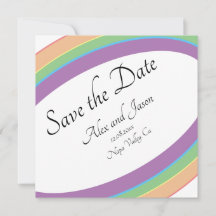 Modern Elegant Rainbow Wedding Save the  Date
