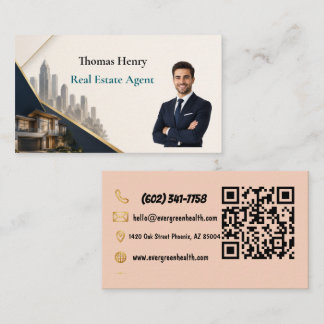 Modern Elegant Realtor Photo Business Card