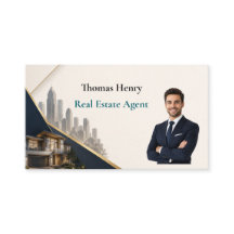Modern Elegant Realtor Photo Business Card