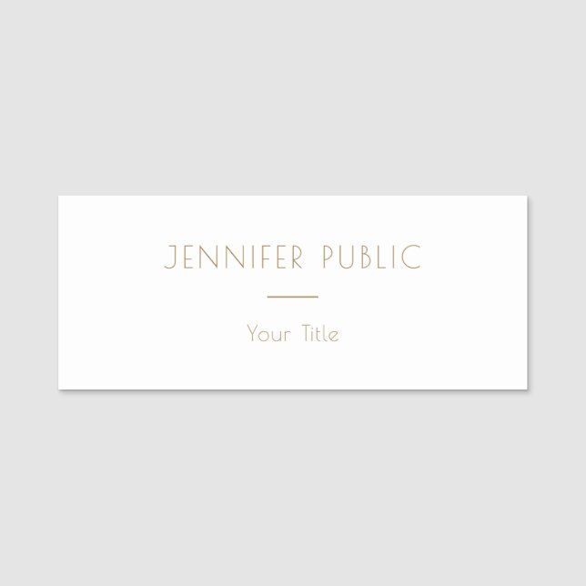 Modern Elegant Rectangle Name Staff Employee Tag (Front)