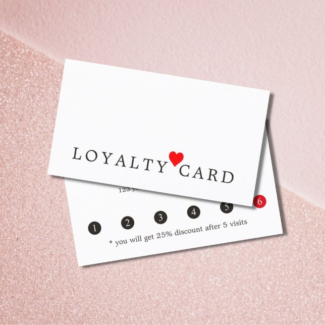 Modern Elegant Red Heart Beauty Loyalty Card (Creator Uploaded)