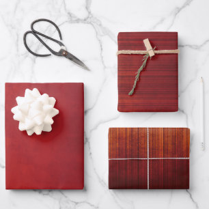 Modern Elegant Red Rustic Abstract striped Wrapping Paper Sheet