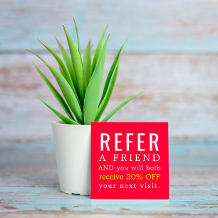 Modern Elegant Red Yellow Beauty Salon Referral Card