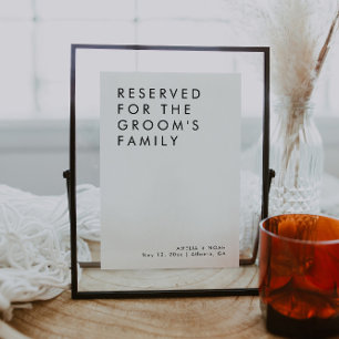 Modern Elegant Reserved For Wedding Table Sign Invitation