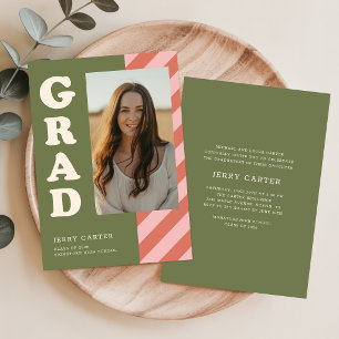 Modern Elegant Retro Graduate Photo Graduation Invitation