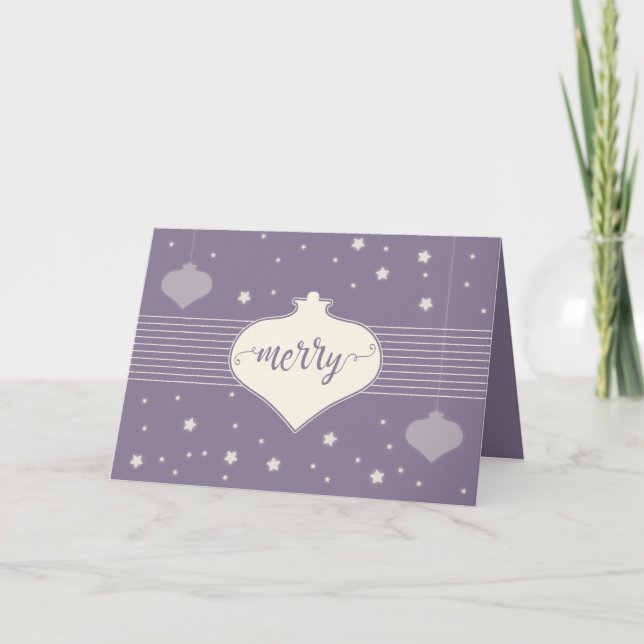 Modern & Elegant Retro 'Merry' Christmas card (Front)