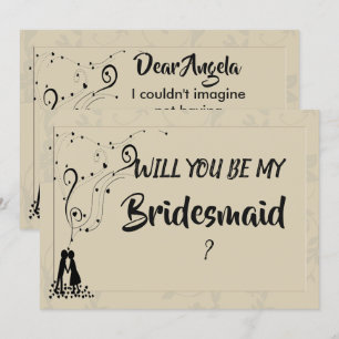 Modern Elegant Romantic Bridesmaid Invitation