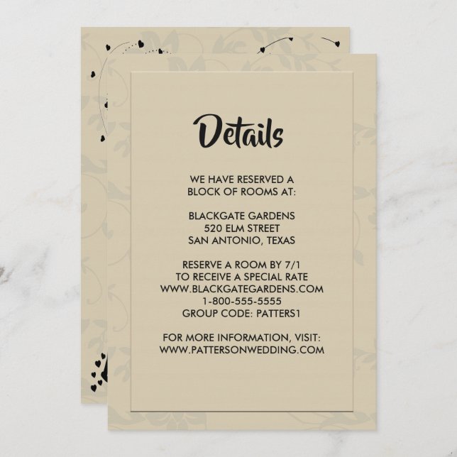 Modern Elegant Romantic  Enclosure Invitation (Front/Back)