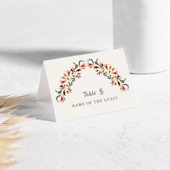 Modern Elegant Romantic Floral Wreath Place Cards (Creator Uploaded)