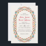 Modern Elegant Romantic Floral Wreath Wedding Invitation<br><div class="desc">Beautiful Invitation to celebrate Special occasions and festivals comes with digital and E-invitation as per your request. We would love to replicate our designs to make multiple products like rsvp cards, labels envelopes, and more. Customisation is available for ready to print on request at info@shamaurcreatif@gmail.com Look Forward to hearing from...</div>