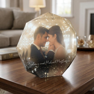 Modern Elegant Romantic Stars Keepsake Photo block