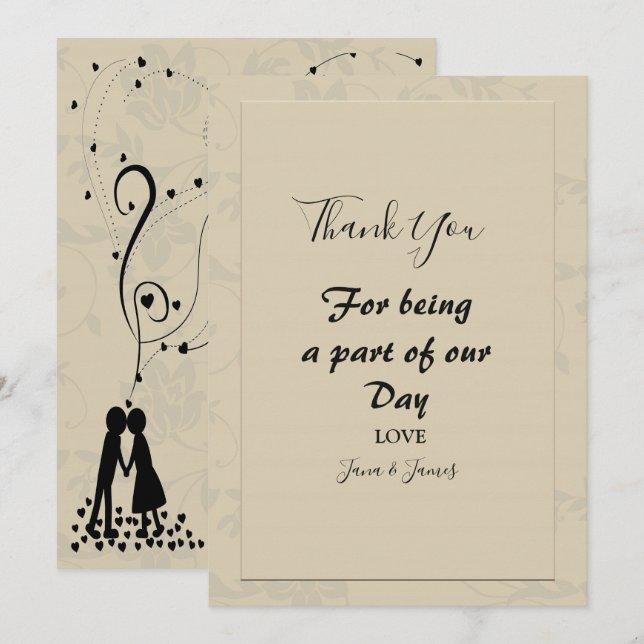 Modern Elegant Romantic thank you Invitation (Front/Back)