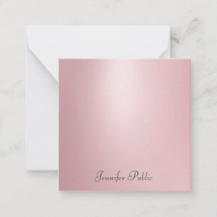 Modern Elegant Rose Gold Calligraphed Name Script Card