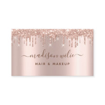 Modern Elegant Rose Gold Glitter Beauty Salon 