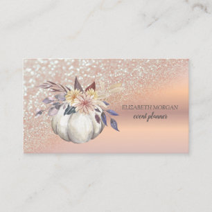 Modern Elegant Rose Gold Glitter Bokeh Ombre Business Card
