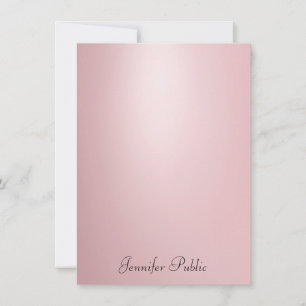 Modern Elegant Rose Gold Handwriting Script Trendy Card