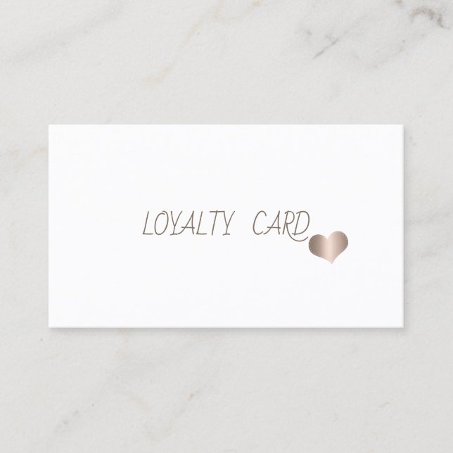 Modern Elegant  Rose Gold Hearts, Satin Loyalty Card (Front)