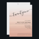 Modern Elegant Rose Gold Script 21st Birthday Invitation<br><div class="desc">Modern Rose Gold 21st Birthday Invitation. Minimalist 21st birthday invitation template design featuring elegant calligraphy hand lettered script font.</div>