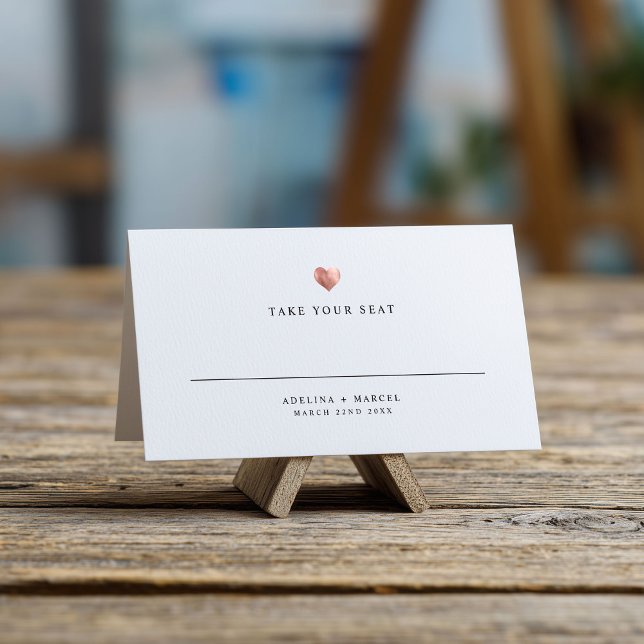 Modern Elegant Rose Gold Wedding Table Place Card (Creator Uploaded)