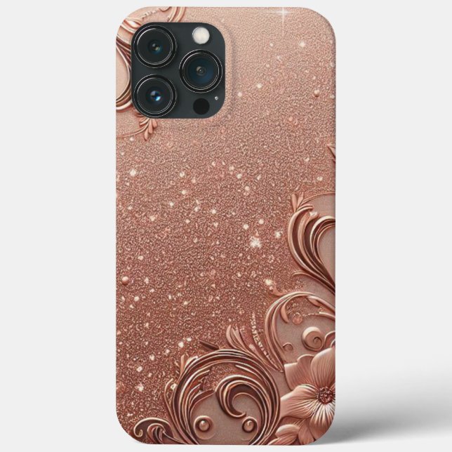 Modern elegant rose gold with floral curve6 Case-Mate iPhone case (Back)