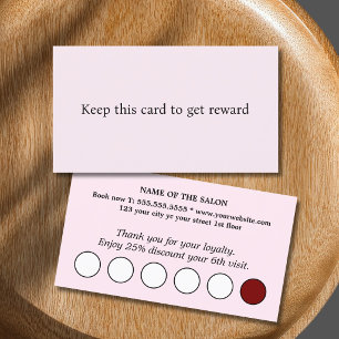 Modern Elegant Rose White Circle Salon Loyalty Card