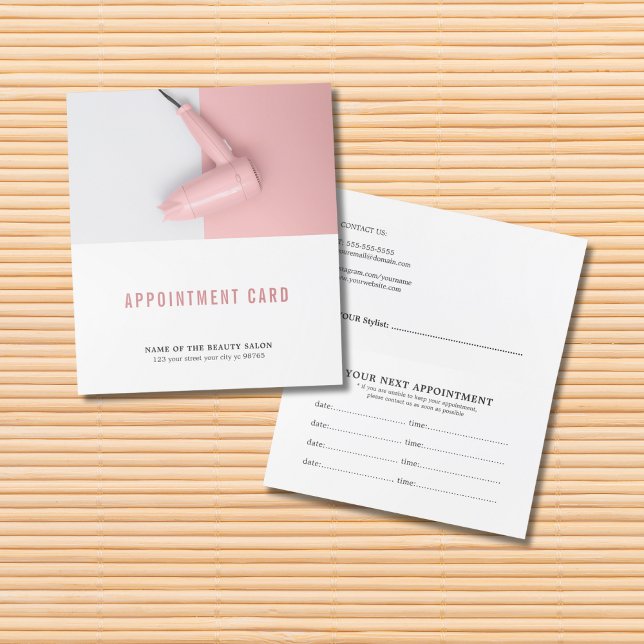 Modern Elegant Rose White Hair Appointment Card (Creator Uploaded)