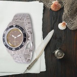 Modern Elegant Rosybrown and Gold Custom Name<br><div class="desc">Modern Elegant Rosybrown and Gold Custom Name Watch Enhance your style with the Modern Elegant Rosybrown and Gold Custom Name Watch, a timeless accessory that combines classic design with personalised elegance. The unique rosybrown face, accented by luxurious gold-tone details, creates a subtle yet striking look suitable for any occasion. This...</div>