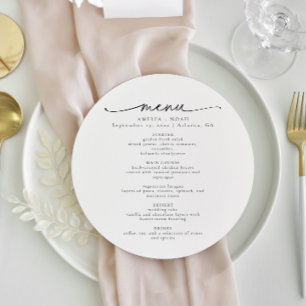 Modern Elegant Round Wedding Menu