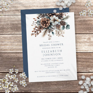 Modern Elegant Rustic Floral Forest Bridal Shower Invitation