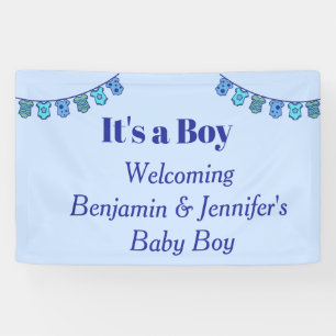 Modern elegant Rustic it's a Boy Gender Reveal  Banner