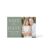 Modern Elegant Sage Green Photo Save the Date