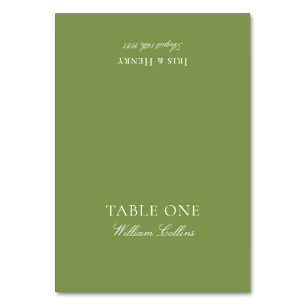 Modern Elegant Sage Green Wedding Place Card