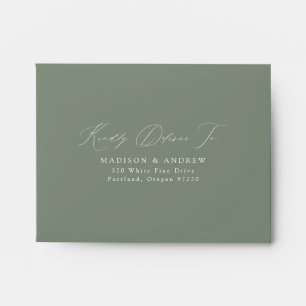 Modern Elegant Sage Green Wedding RSVP Envelope