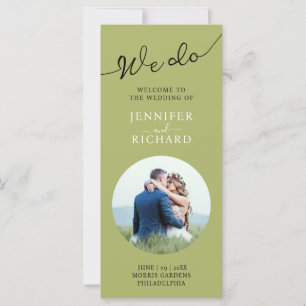 Modern Elegant Sage Photo Wedding Program