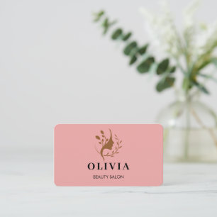 Modern Elegant Salon monogrammed white QR code Bu Business Card