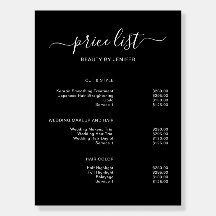 Modern Elegant Salon Price List Template