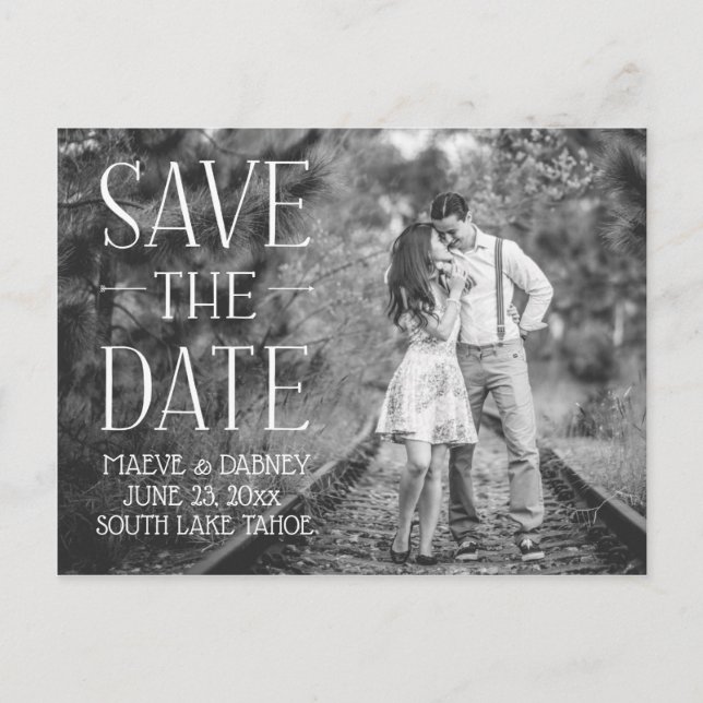 Modern Elegant Save the Date Announcement Postcard (Front)