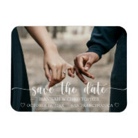 Modern Elegant Save The Date Flexible Photo Magnet