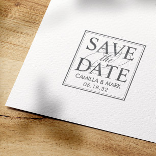 Modern Elegant Save the Date Personalized Stamp