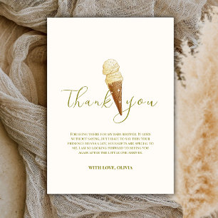 Modern Elegant Scoop Ice Cream Baby Shower Thank You Card