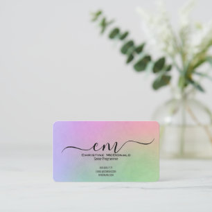 Modern Elegant Scrip Monogram Business Card