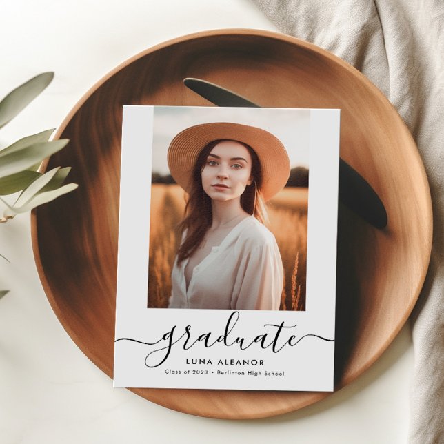 Modern Elegant Script 2023 Graduation Photo Invite (Creator Uploaded)