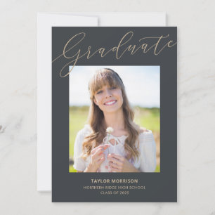Modern Elegant Script 2025 Photo Graduation Party Invitation